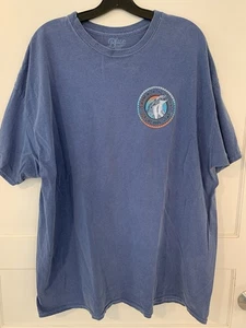 Blue 84 2X T Shirt Swan With Dolphins Hawaii Blue Graphics Both Sides  - Picture 1 of 5