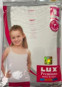 LUX PREMIUM 100% SOFT FINE GIRL'S (Spaghetti) CHALECO PACK BLANCO DE 3 - Imagen 1 de 12