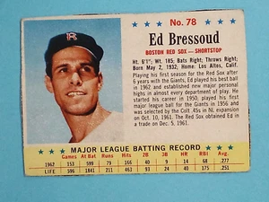 1963 Post Eddie Bressoud Boston Red Sox #78 Hand Cut ⚾ - Bild 1 von 14