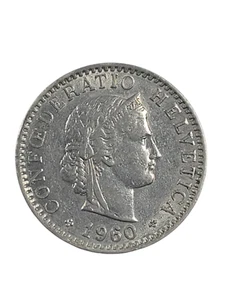 1960 B Switzerland 20 Rappen Coin Foreign Currency See Pictures - Picture 1 of 8