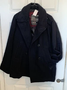 Men American Eagle OutFitters Double Breasted Pea Coat Size(M)Black - Picture 1 of 4