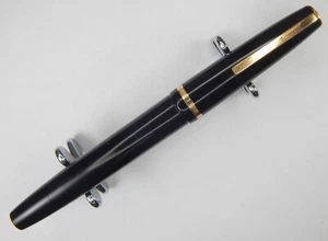 ITALY VINTAGE TABO V FOUNTAIN PEN 14K F FLEX NIB BLACK GT NEEDS SERVICE - Picture 1 of 13