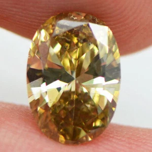 Oval Shaped Diamond Fancy Brown Color Loose Enhanced 10.38X7.39 MM 2.21 Carat - Picture 1 of 11