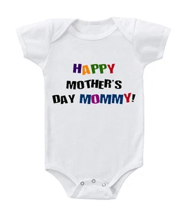 Happy Mother's Day Mommy! Infant Toddler Baby Cotton Bodysuit One Piece - Picture 1 of 15
