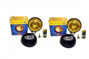 Pair Hella Yellow Fog Lamp With Cover With Bulb H3 Halogen Bulb Universal Fit - Picture 1 of 7