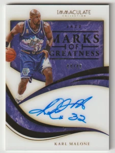 2019-20 Panini Immaculate Marks of Greatness Karl Malone Autograph 44/49 (Jazz) - Picture 1 of 3