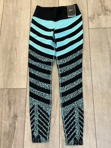 NIKE LEGACY Black/Blue Fitness Pants. Sz Sm. Inseam 27.75”-Orig $135. NEW. - Picture 1 of 12