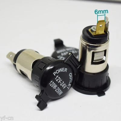 1pc 12V-24V 120W-250W Car Cigarette Lighter Power Outlet Female Jack Socket - Image 1 of 4