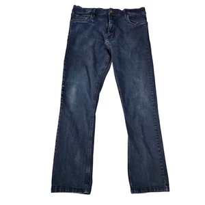 Urban Star Jeans Mens 38x32 Blue Faded Stretch Straight Leg Distressed Worn In - Picture 1 of 14