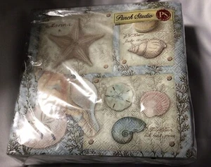 Punch studio paper luncheon napkins 40 new-Beachcomber Shells - Picture 1 of 1