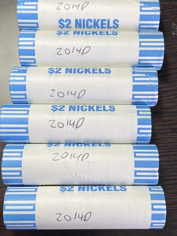 ORIGINAL BANK ROLL OF BU 2014-D JEFFERSON NICKELS!!! Cover
