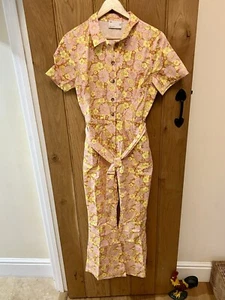 ASOS Design Floral Flared Jumpsuit Boiler Suit 70s Belted Size 10 BNWT Festival - Imagen 1 de 6