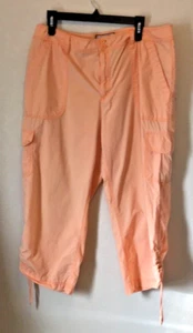 Jamaica Bay Women’s Cargo Capri Pants Size 16 Peach - Picture 1 of 4