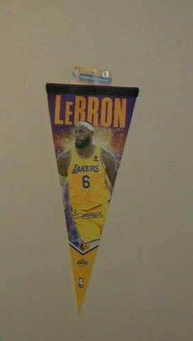 LOS ANGELES LAKERS #6 LEBRON JAMES ROLL AND GO 12' X 30"  PLAYER PENNANT NEW Cover