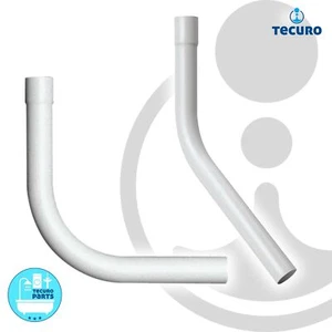 tecuro Spülrohrbogen Ø 28 mm für WC-Druckspüler - Kunststoff weiß - Bild 1 von 3