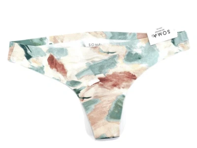 Soma Enbliss Soft Stretch Thong ~Painterly Camo M Prchmnt~ Size: M [NWT] - Image 1 of 3
