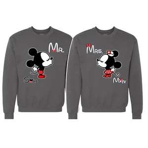 Mrs. Soul Mate Pareja Sudaderas a juego Mickey amor beso aniversario equipo - Imagen 1 de 8