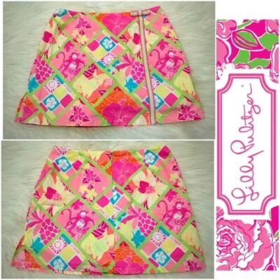 Falda parche cabeza diamante Lilly Pulitzer talla 8 Foto 1 de 4