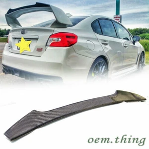 Carbon Fiber Fit FOR Subaru WRX STI Gurney Flap Rear STI Trunk Spoiler 2021 - Picture 1 of 6