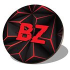 1 x Round Coaster - Letters BZ Gamer Black Red Video Game Initial #272100