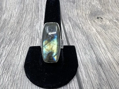 Anillo de labradorita grande de plata de ley Jay King talla 10 nuevo con etiquetas Foto 1 de 4