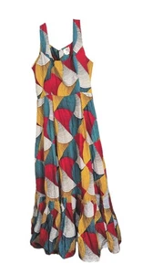 Anthropologie Sika Maxi Dress $298 Chioma Africa Rasta Reggae Boho Kente 16 NWOT - Picture 1 of 15