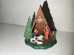 Vintage Miniature Plastic Christmas Nativity Set Made in Hong Kong - Picture 1 of 6