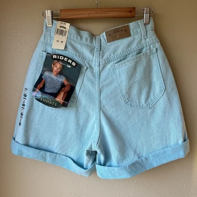Pantalones Cortos Jean Riders Lee Mom De Colección Para Mujer 10 M Azul Tahití Nuevo Stock Antiguo Años 90 Foto 1 de 4