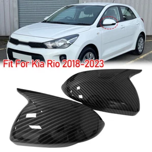 For Kia Rio 2018-2023 Carbon Fiber Without light Rearview Mirror Cover Trim Caps - Foto 1 di 8