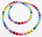 Halskette Würfelkette Cube Hämatit 4mm matt bunt mehrfarbig multicolor 50cm 410k