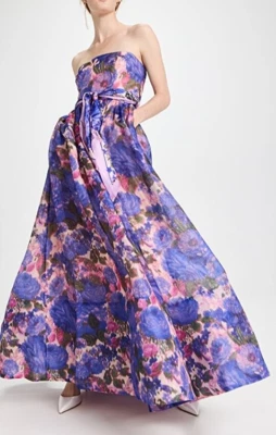 ZIMMERMANN High Tide floral-print strapless dress size 1 - Image 1 of 4