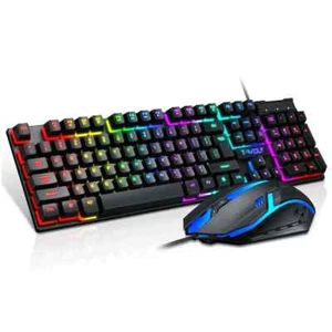 Juego Juego Teclado Ratón Set LED COLOR Anti-Ghosting RGB Iluminación para PC... - Imagen 1 de 2