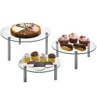 3 Tier Round Tempered Glass Display Stand 9, 11, 13” for Cake, Cupcakes, Dess...