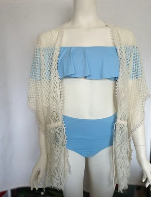 KAKTUS Playa Natación Elegante Playa Malla Encubrimiento BEIGE Nueva etiqueta blanca Talla Grande💕 Foto 1 de 4