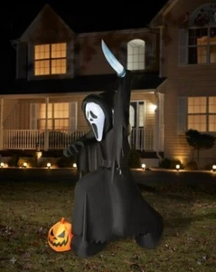 12 pies con licencia oficial Scream Ghost Face LED inflable decoración de Halloween - Imagen 1 de 2