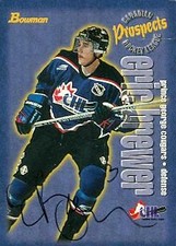 Eric Brewer autographed Hockey Card (Prince George Cougars) 1997 Bowman CHL #153