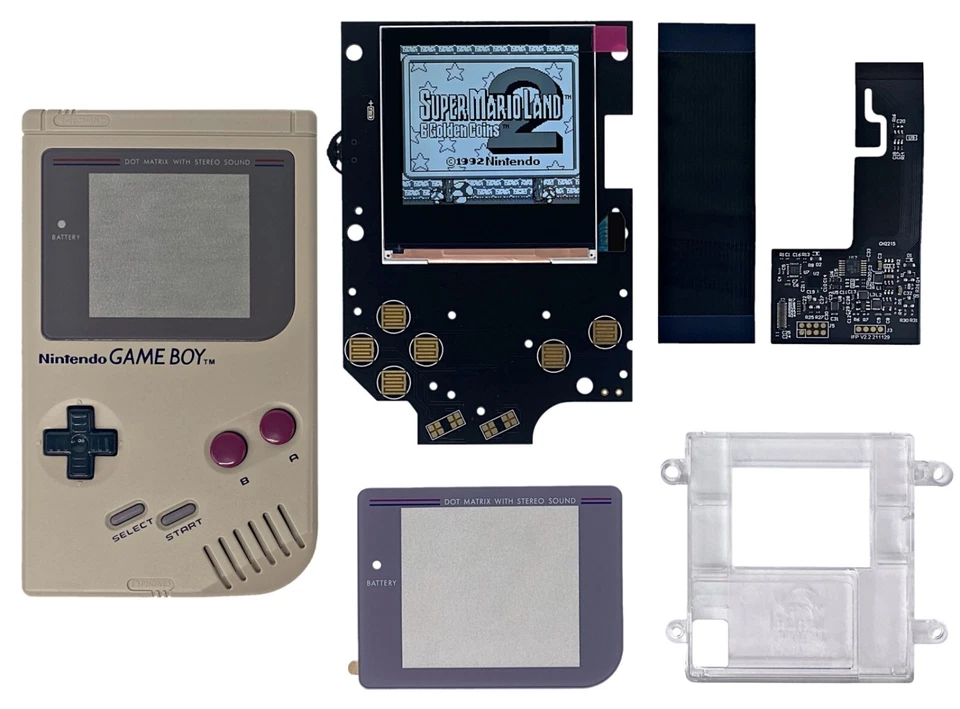 Gameboy DMG FunnyPlaying Backlight LCD Kit w/ IPS Ready Trimmed Shell Game Boy - Image 1 of 2