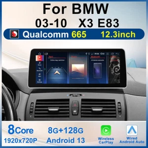 12.3" Android 13 Car Stereo Radio CarPlay Screen For 2005-2010 BMW X3 E83 CCC - Picture 1 of 10