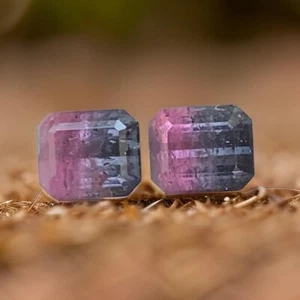 2.71 CRT Bicolour Tourmaline Pair Natural Earth Mined Unheated Faceted - Picture 1 of 7