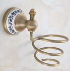 Antique Brass Bathroom Wall Mounted Spiral Hair Dryer Blower Holder Rack wba778