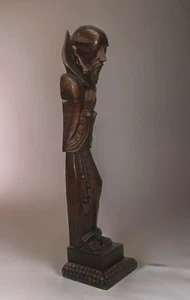 Vintage  Hand Carved Wood Religious Figure Sculpture Monk 17''H - Picture 1 of 9