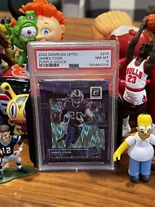 2022 PANINI DONRUSS OPTIC PURPLE SHOCK #215 JAMES COOK ROOKIE RC PSA 8๐ - Picture 1 of 3