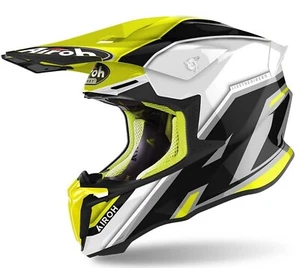 CASCO HELMET MOTO CROSS ENDURO AIROH TWIST 2.0 SHAKEN YELLOW FLUO BLACK TG S - Picture 1 of 2