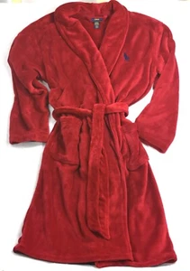 Polo Ralph Lauren Microfiber Shawl Robe Eaton Red Plush Big Pony L XL NWT $115 - Picture 1 of 8