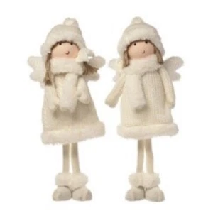Festive 50cm 2 Assorted Standing Cream Angels P018688 - Picture 1 of 1