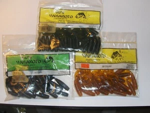 6 Pks of 20 Gary Yamamoto Custom Baits 4" Single Tail Grubs #40-20-021, 186, 042 - Picture 1 of 4
