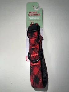 Merry Makings Check Me Out Red Buffalo Check Dog Collar, X-Small/Small - Picture 1 of 3