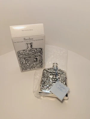 CIB Vintage Godinger Silverplated Face of Bacchus God of Wine Flask 1983 - Image 1 of 4