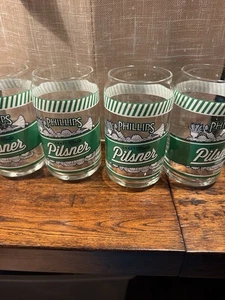 Bicchiere Birra Phillips Artigianale Pilsner Alto 5,5” Largo 2,5” - Lotto di 4 - Bello - Foto 1 di 8