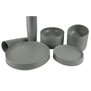 40-Piece Unbreakable Plastic Kitchen Dinnerware Set – Service for 8 | Modern ... - Picture 1 of 7